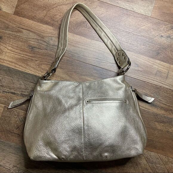 B. Makowsky Beaded Light Gold Tone Satchel EUC - Picture 5 of 11